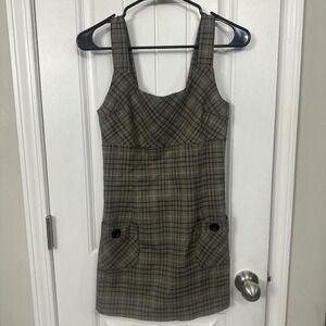 Dark academia 90s y2k made‎ in the USA plaid school girl jumper. Small